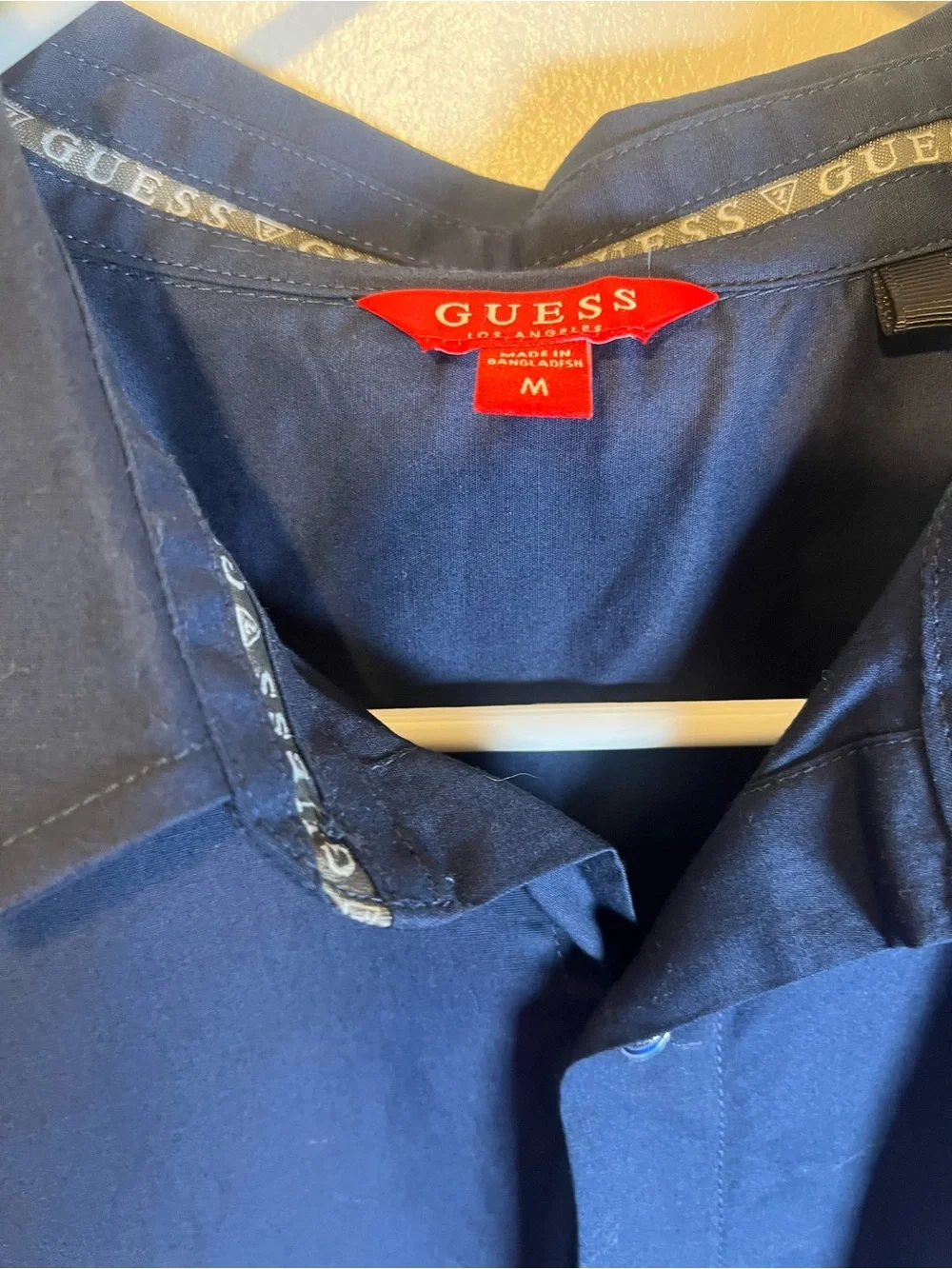 Guess Men's Navy Short-Sleeve Button-Down Shirt